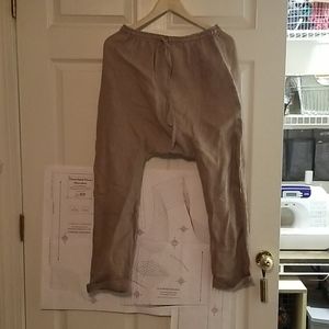 Linen harem pants by feather drum